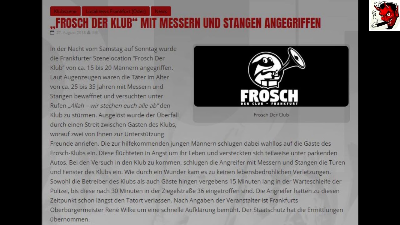 Audiointerview - „FROSCH DER KLUB“ MIT MESSERN UND STANGEN ANGEGRIFFEN - YouTube