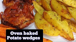 How to prepare Delicious OVEN BAKED POTATO WEDGES #youtubemadeforyou #potatowedges #bakedpotato