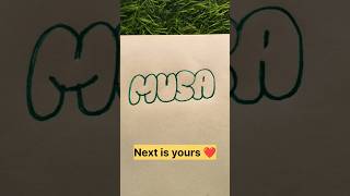 Musa Name in Bubble Letters ✨💖 | Easy & Stylish Drawing Tutorial