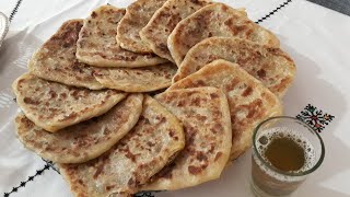 Kıymalı Fas Gözlemesi (Msemmen) Moroccan Flat Bread with Minced Meat (Msemmen)