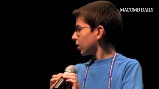 Nate Britton from Shelby Junior High School wins the Macomb Daily Spelling Bee Regional Finals. #SPE