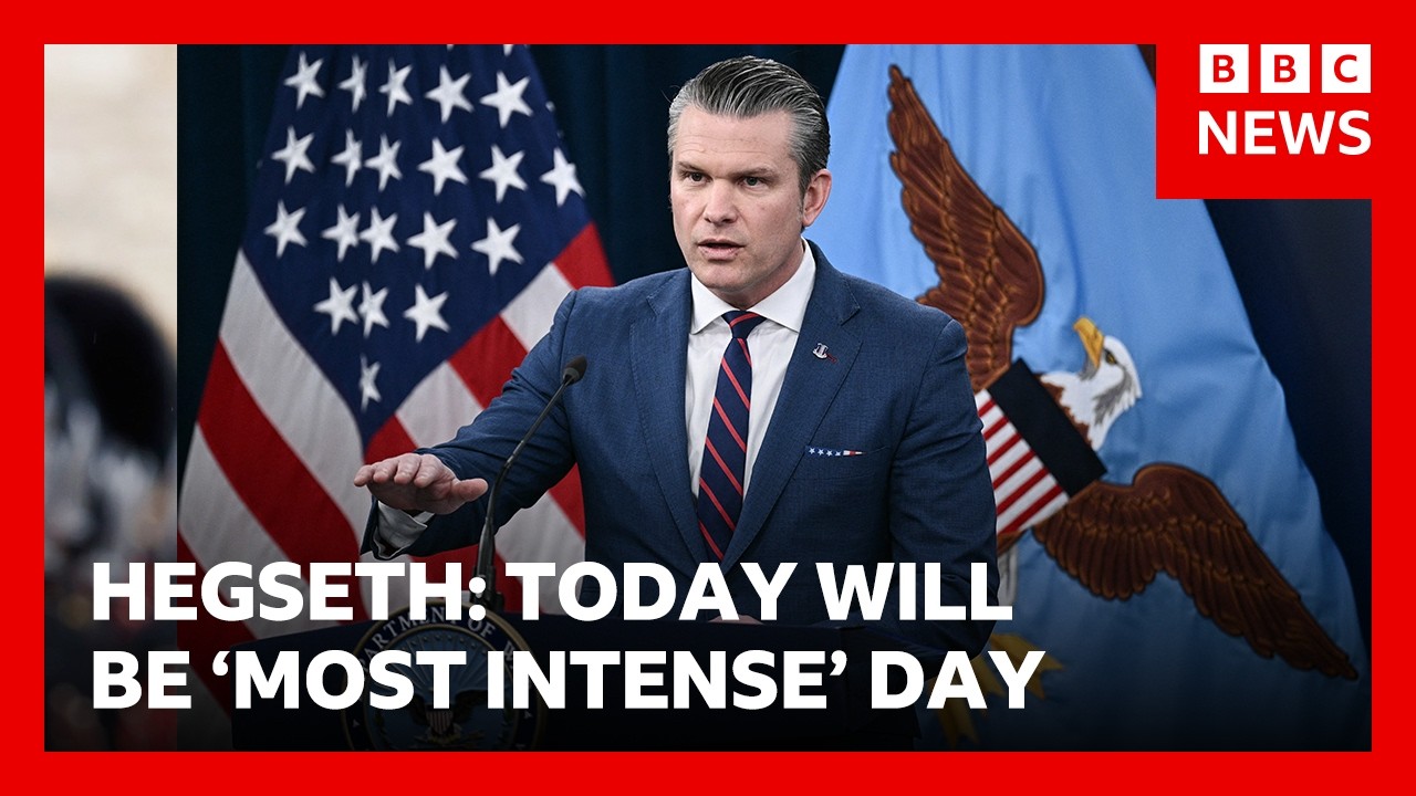 Today will be ‘most intense’ day of US attacks on Iran, says US defence secretary | BBC News