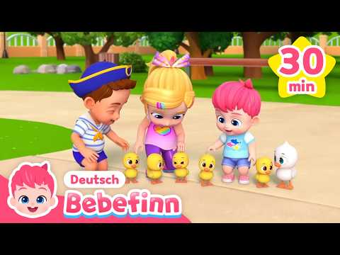 1,2,3! Fünf kleine Enten | Mix | Lernen Zahlen und Farben | Bebefinn Deutsch - Kinderlieder