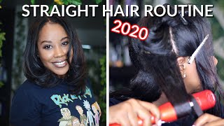 My STRAIGHT Natural Hair Routine | FINE, MEDIUM DENSITY NATURAL HAIR