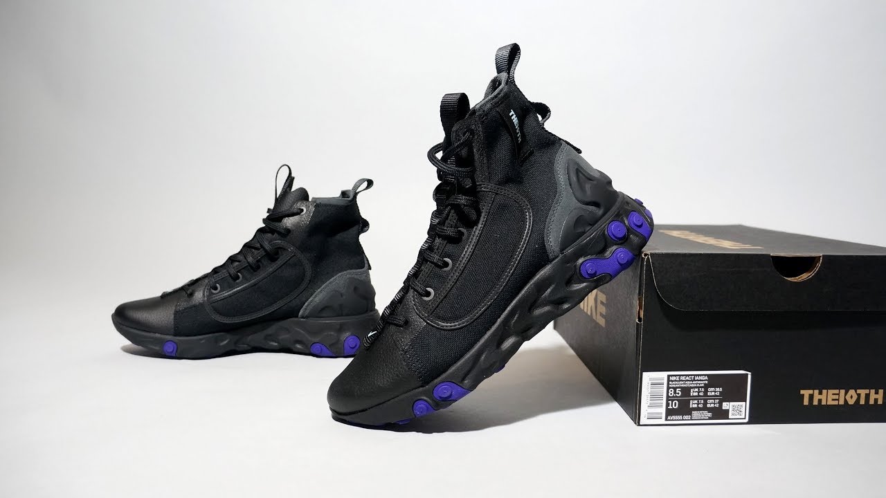 nike react ianga black purple