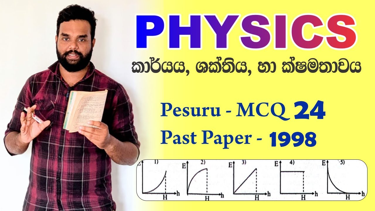 Physics | කාර්යය,ශක්තිය හා ක්ෂමතාවය | පේසුරු (PESURU) 24 MCQ | 1998