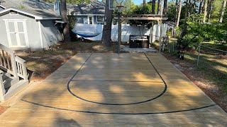 How to build an outdoor wooden basketball court stepbystep