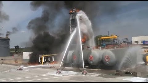 Explosion Fire Fighting Robot Field Test