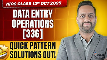 NIOS Data Entry Class 12 Question Paper Solved Oct 2025 | Data Entry Operations 336 Question Paper