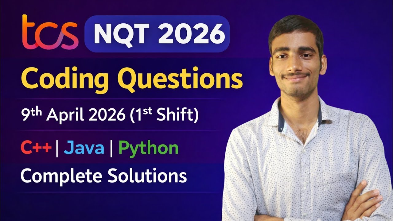 TCS NQT 2026 Coding Questions (9th April 1st Shift) | Complete ...