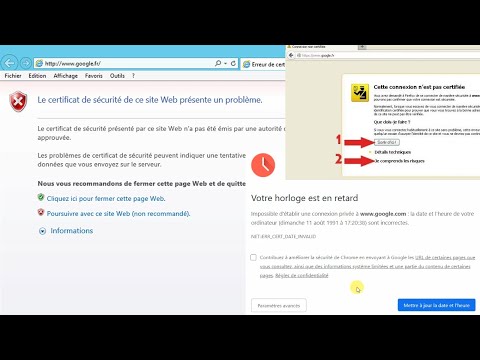 Le certificat de sécurité de ce site web présente un problème حل مشكل