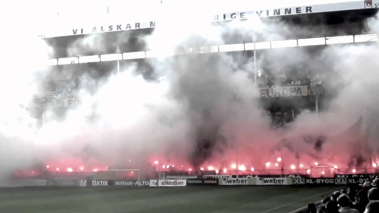 HD - Big Pyro Show from AIK (AIK Solna vs. Lech Posen)