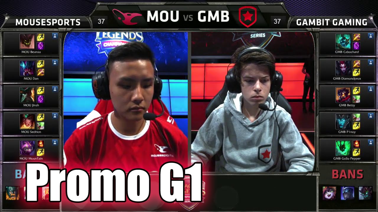 Mousesports vs Gambit Gaming | Game 1 Promotion Tournament for S6 EU LCS Spring 2016 | MOU vs GMB G1