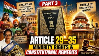Articles 29–35 Explained in 60 Seconds 🇮🇳 | Minority Rights &amp; Article 32 | Indian Constitution