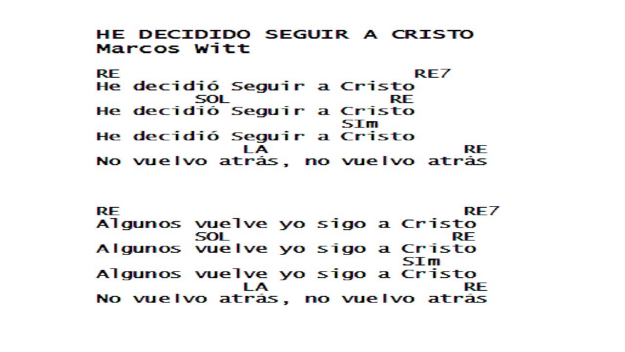 "He decidido seguir a Cristo" Marcos Witt - GUITARRA | ACORDES - YouTube