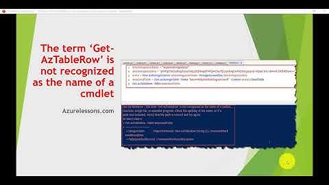 The term ‘Get-AzTableRow’ is not recognized as the name of a cmdlet | Get-AzTableRow Error