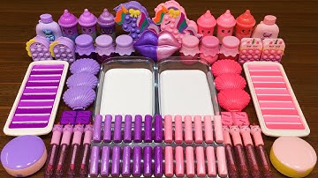 PINK vs PURPLE !!! Mixing random into GLOSSY slime !!! Satisfying Slime Video #204