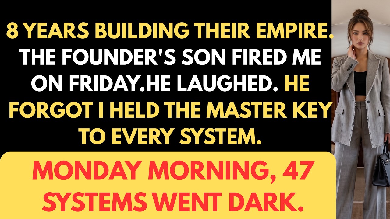 The termination meeting lasted fifteen minutes. Logan Whitmore sat in his dead father's chair, flanked by a yes-man HR director, and slid a folder across the desk with my "misconduct" documented...