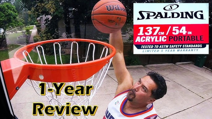 REVIEW: Spalding NBA 54 Portable Angled Basketball Hoop with Polycarbonate  Backboard 