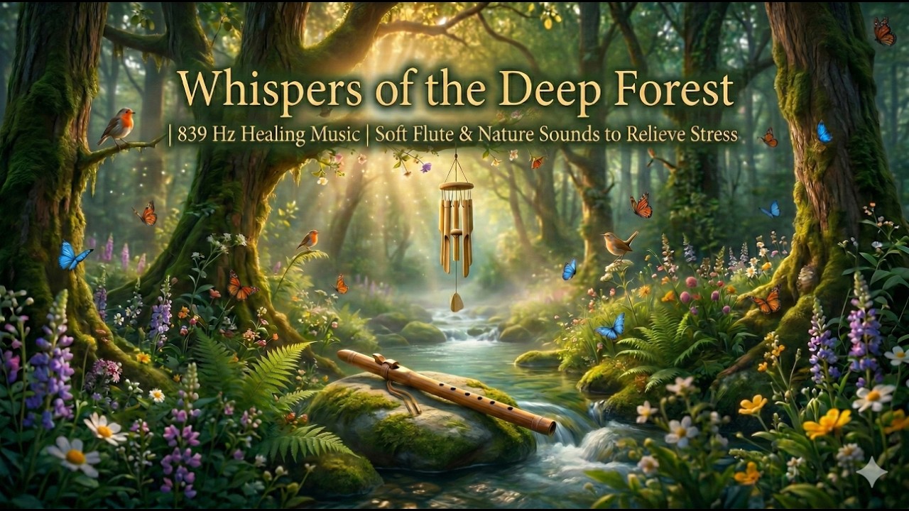 Whispers of the Deep Forest | 839 Hz Healing Music | Soft Flute & Nature Sounds to Relieve Stress