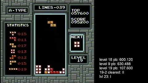 NES tetris PAL level 19 start 128,4k