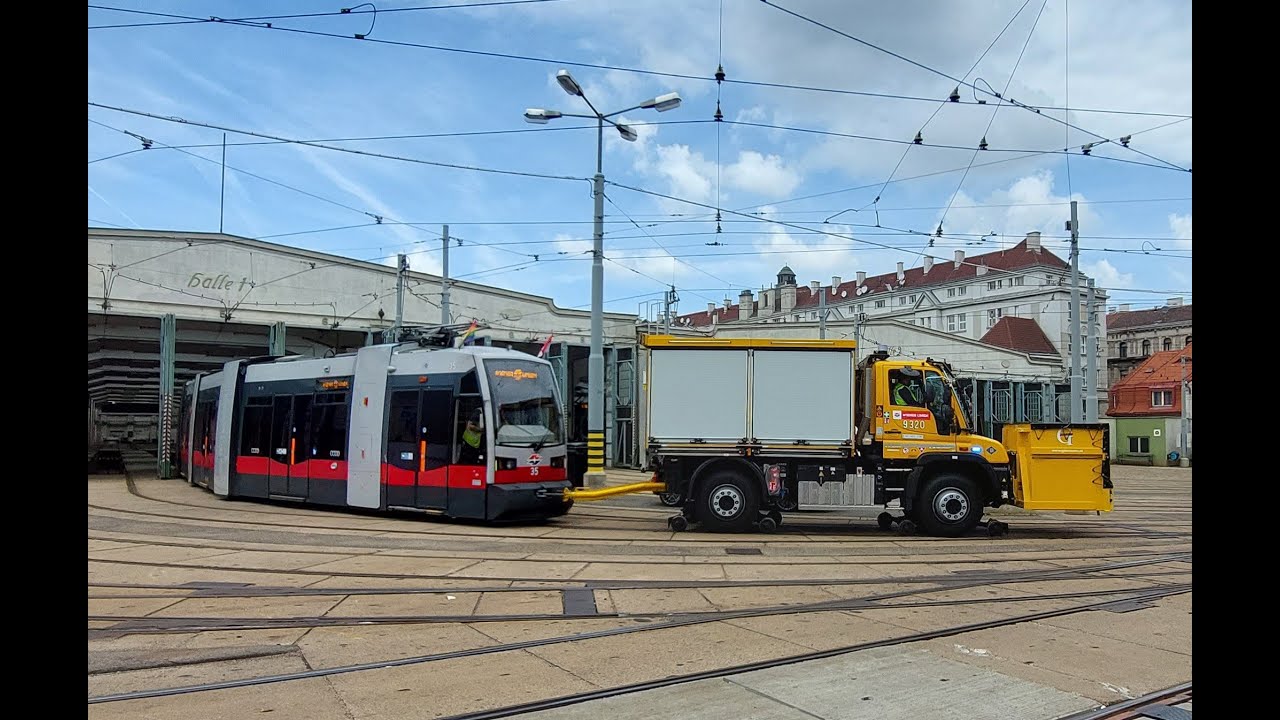 2-Wege Unimog im Einsatz als Rangierlok bei den Wiener Linien!