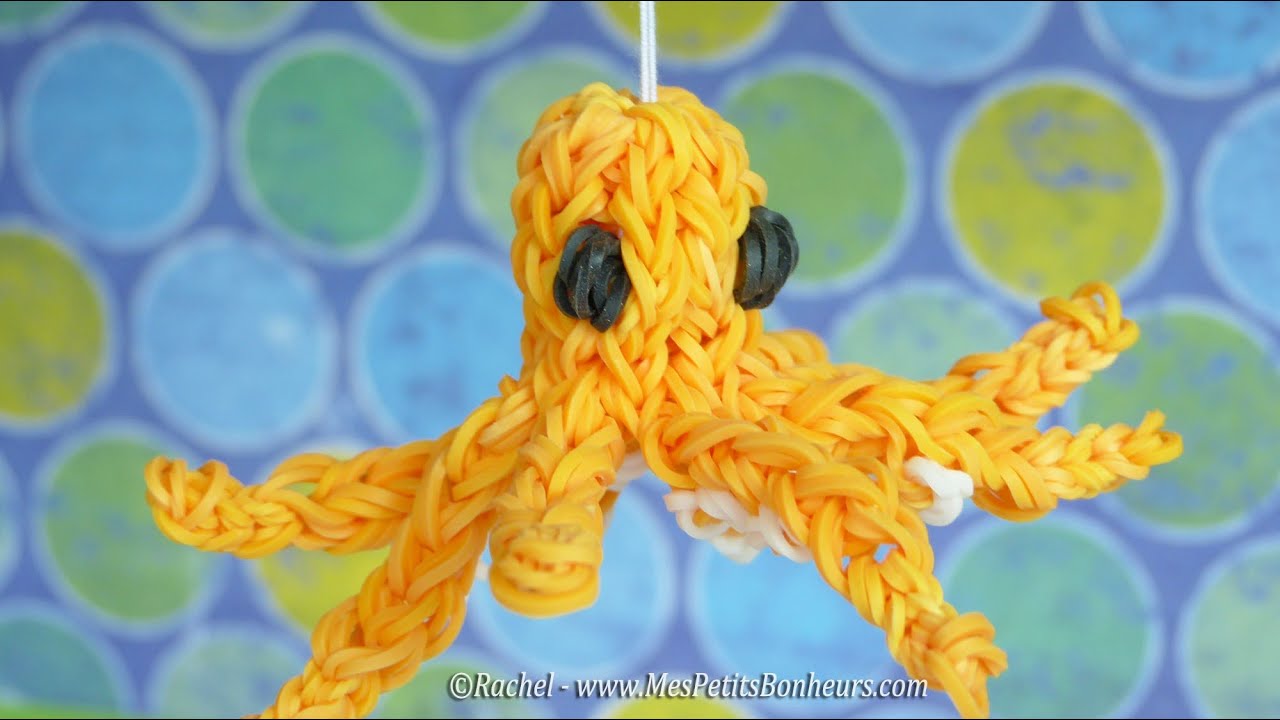 Pieuvre en élastiques Rainbow Loom  - Tuto français de niveau avancé