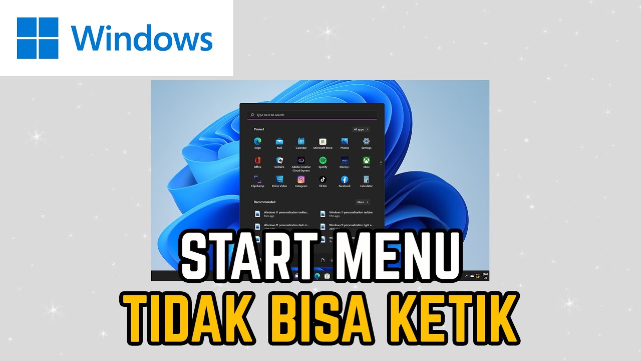 Mengatasi start menu Windows 11 tidak bisa mengetik