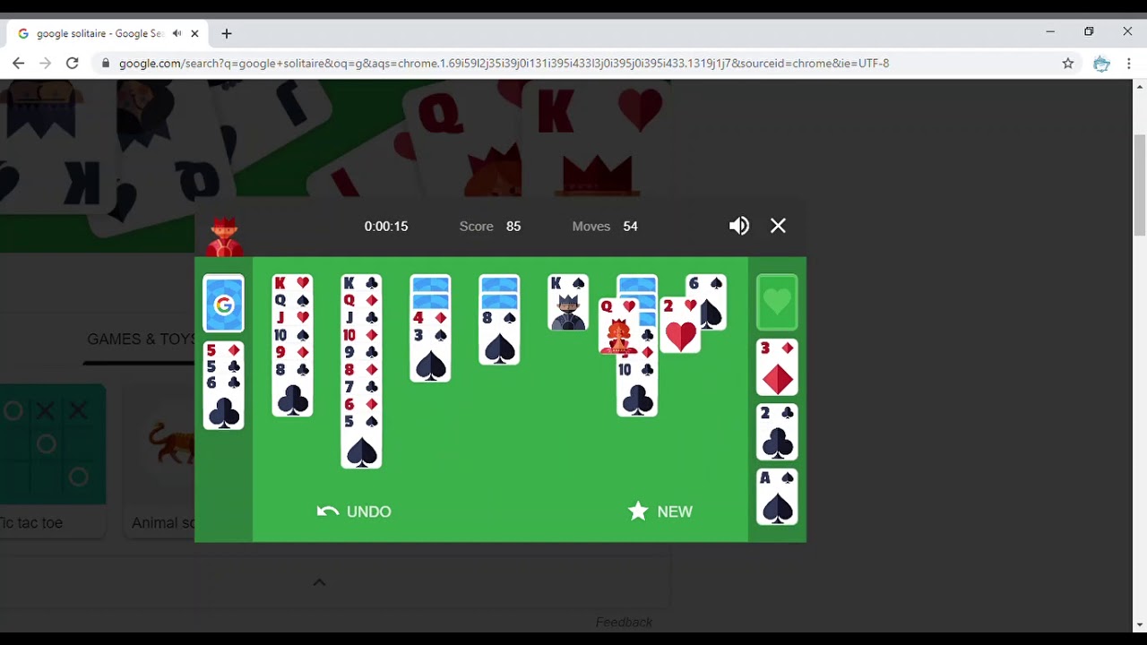 No Glitches in 00:59 by PinkiPrim - Google Solitaire - Speedrun