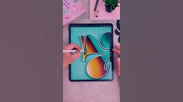 3D chrome letter in Procreate ✨