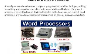 INTRODUCTION TO WORD-PROCESSOR In Hindi