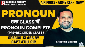 एक CLASS में PRONOUN COMPLETE | Air Force, Army Clerk, Navy | Special Class By Capt Atul Sir