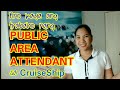 What is the job of PUBLIC AREA ATTENDANT Cleaner Utility on CruiseShip English subtitle
