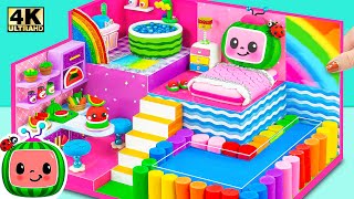 How To Make CoComelon House with Rainbow Bathtub from Polymer Clay for JJ Baby - DIY Miniature House