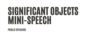 Significant Objects Mini-Speech