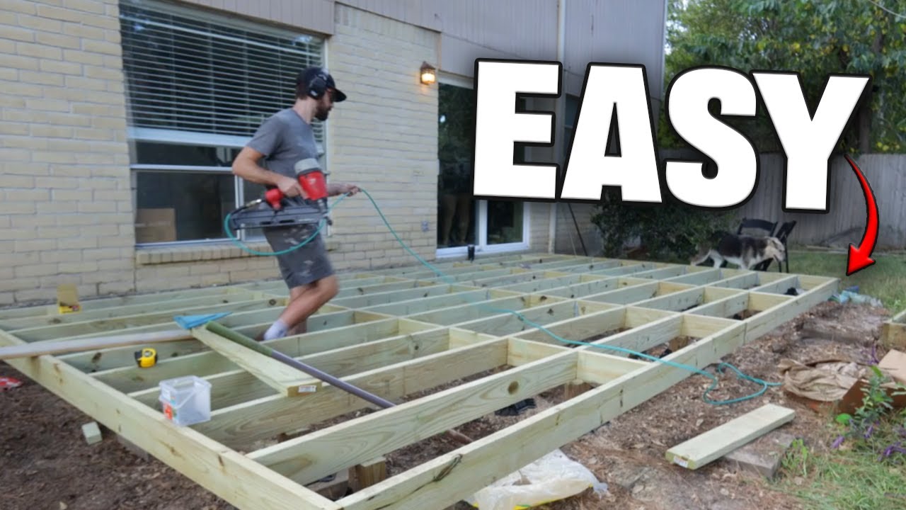 Я построил профессиональную террасу на заднем дворе (за 4 минуты)