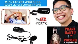 Microphone Mic Clip On Wireless 2.4G PRANK VLOG untuk