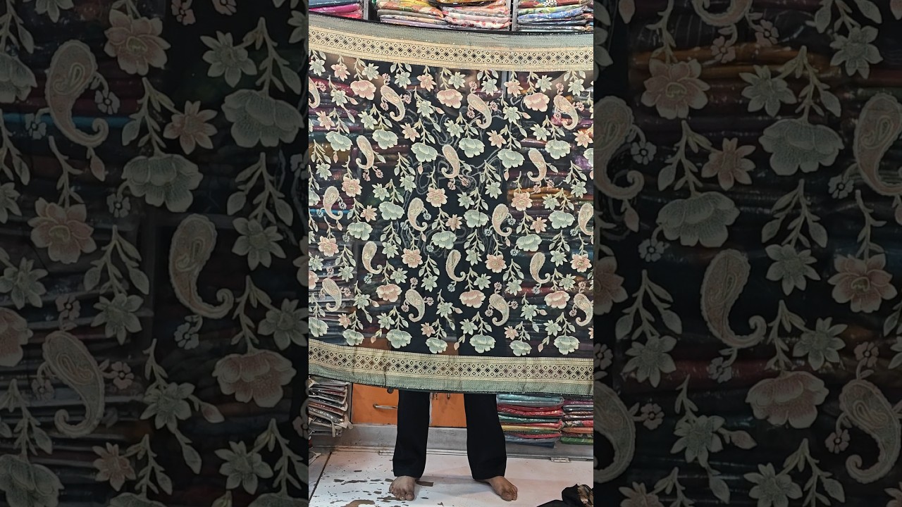 Black Baraso Floral & Paisley Design Saree | Elegant Party Wear | M.K Saree Shop