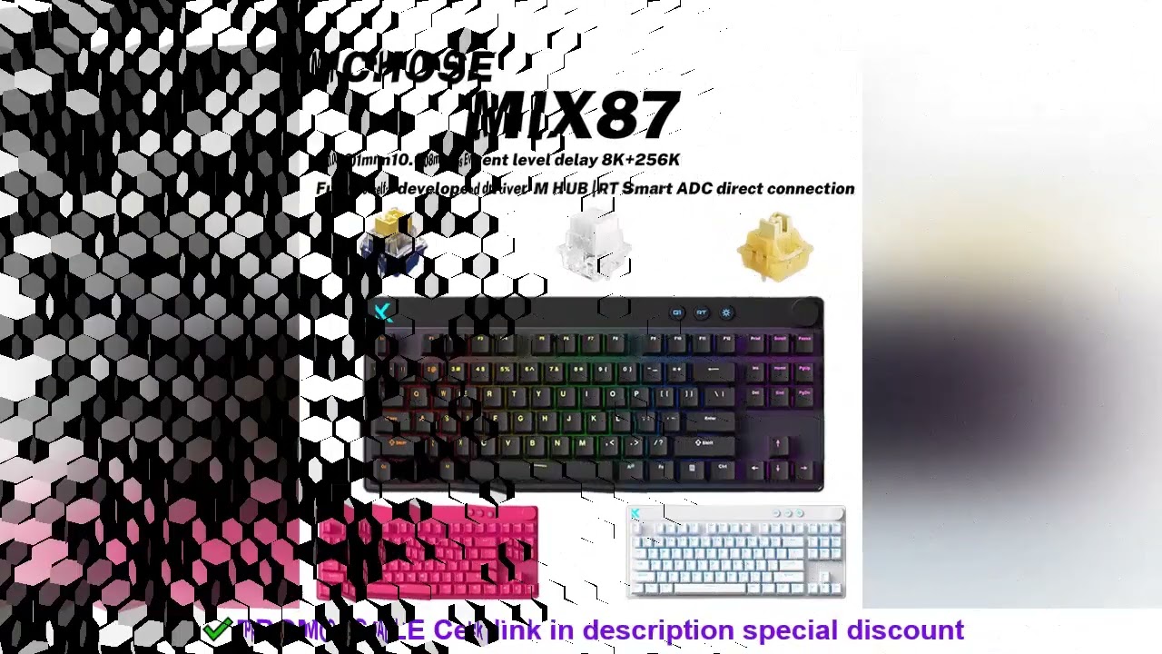 MCHOSE MIX87 Magnetic Swtich Keyboard Wired Gaming Keyboard 8K+256K Esport 0.08ms Low Latency E-Spor