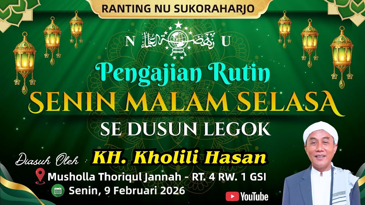 Pengajian Rutin Senin Malam Selasa _ KH. Kholili Hasan di Musholla Thoriqul Jannah RT. 4 RW. 1