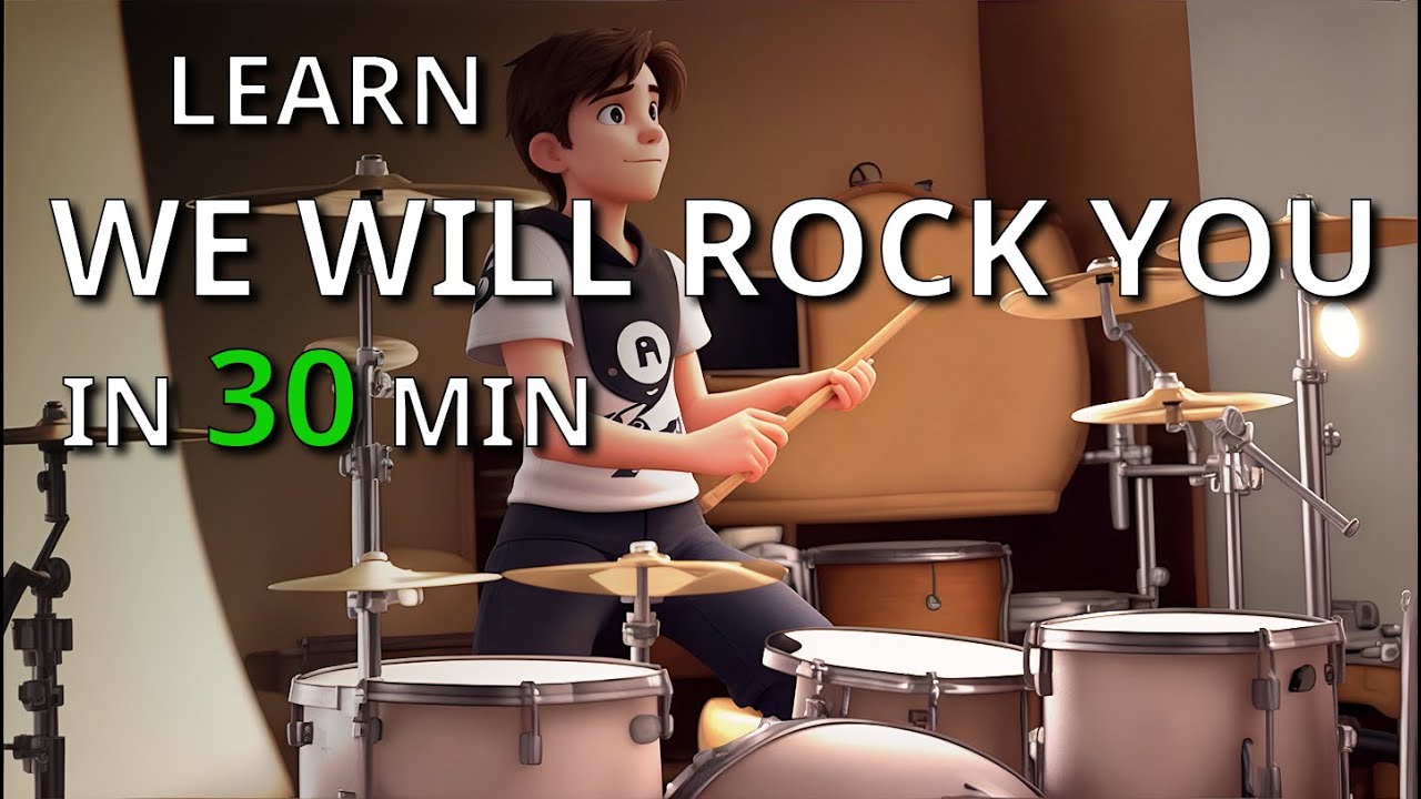 We Will Rock You - Full Drum Lesson (Learn the song in 30 min) - YouTube
