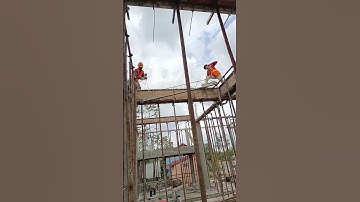Install formwork for first beam #excavator #column #siteoffice #beam #design #interior