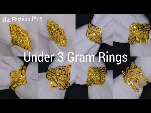 stone gold ring design | gold ring designs for women | 3 gram gold ring |  fancy bangles collection - YouTube