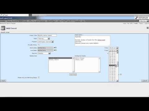 dotProject Tutorial - Creating Events