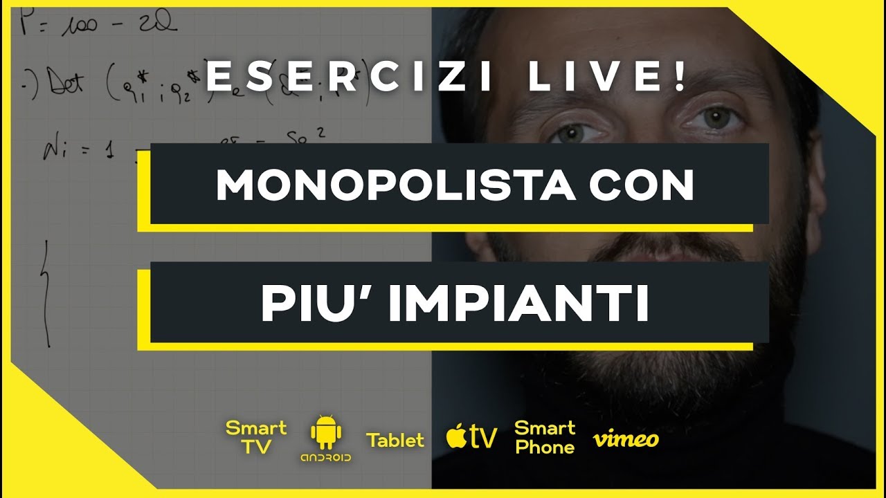 Monopolio multi impianto | Esercizio | Microeconomia (Economia Politica)