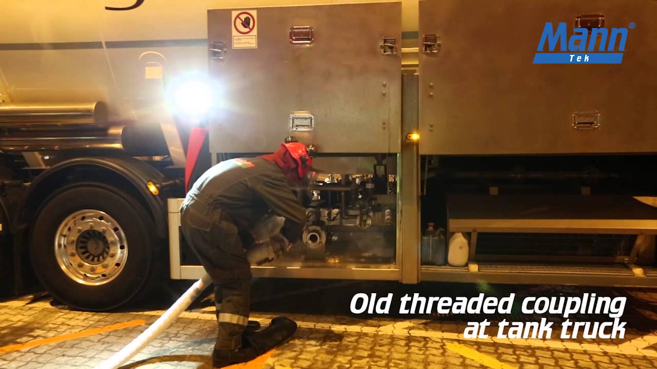 LNG bunker operation between tank truck and passenger ferry - YouTube