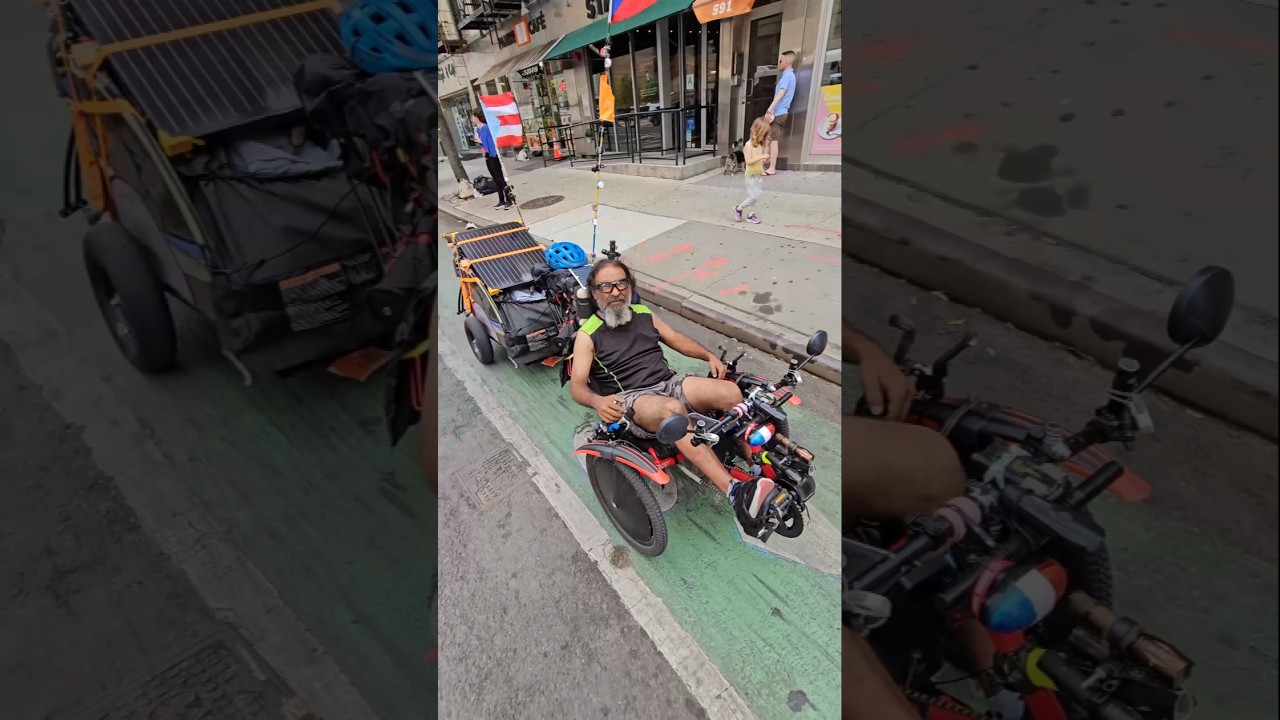 DIY Solar Powered Etrike Riding in Manhattan #shorts #ev #electric #ebike #etrike
