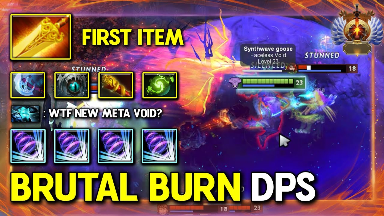 BRUTAL BURN DPS HARD CARRY Faceless Void 1st Item Radiance + Refresher Orb Build 7.36b DotA 2