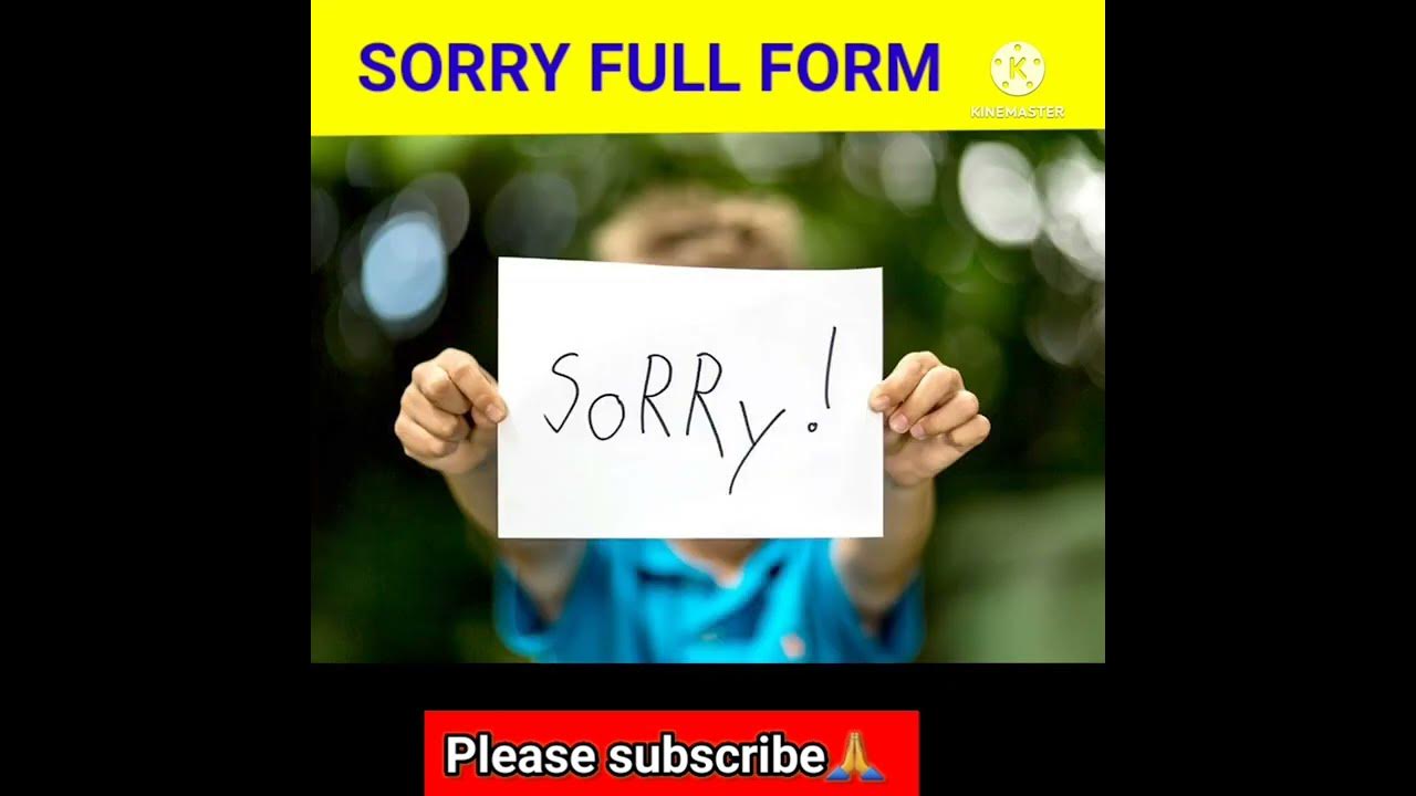 Sorry Full Form shorts YouTube sorry-full-form-shorts-youtube