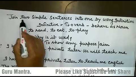 Simple sentence - by using Infinitive  Part -6